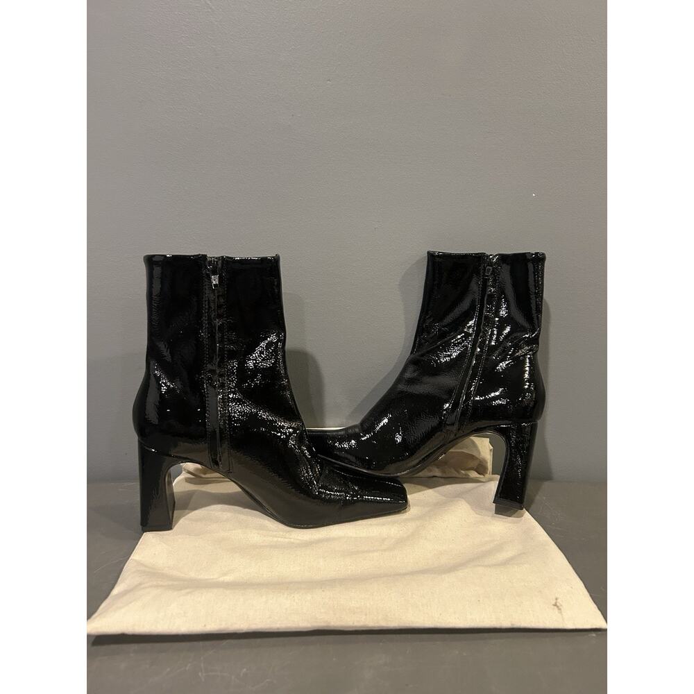 Zara Black Genuine Leather Pointed Toe Ankle Boots Women Size US 8 EUR 36 Bag
